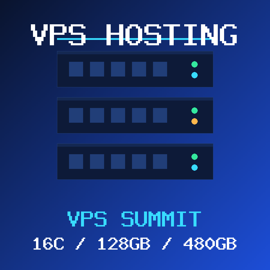 VPS Summit VPS hosting plan with 16 CORES and 128 GB RAM