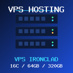 VPS Ironclad VPS hosting plan with 16 CORES and 64 GB RAM