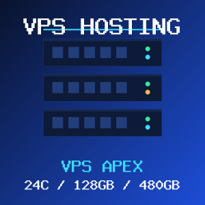VPS Apex VPS hosting plan with 24 CORES and 128 GB RAM