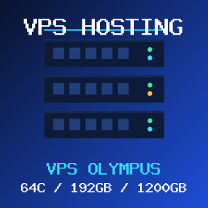 VPS Olympus VPS hosting plan with 64 CORES and 192 GB RAM