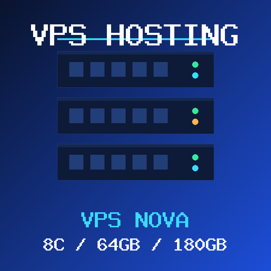 VPS Nova VPS hosting plan with 8 CORES and 64 GB RAM